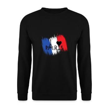 I love Paris - Unisex Pullover - Schwarz - Vorne - Alina (178cm) & Michal (187cm)