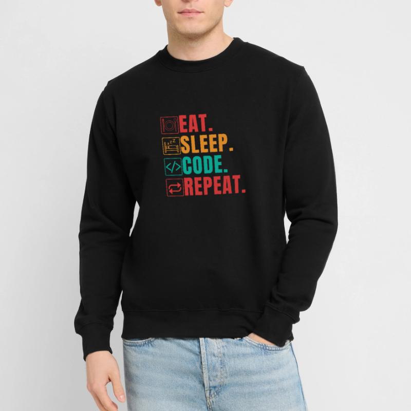 EAT SLEEP CODE REPEAT - FUNNY CODER Unisex Sweatshirt