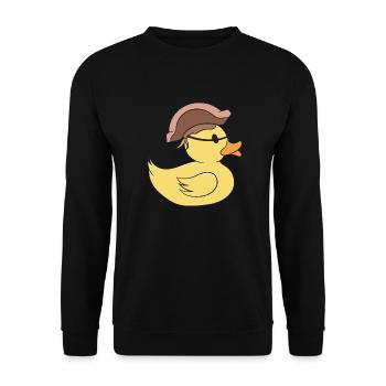 Pirate Rubber Duck Caribbean Buccaneer Duckie Boy - Unisex Sweatshirt - black - Front - Alina (178cm) & Michal (187cm)