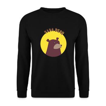 Papa Bear - Unisex Pullover - Schwarz - Vorne - Alina (178cm) & Michal (187cm)