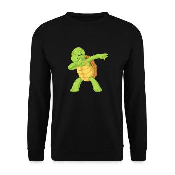 turtle dabbing - Unisex Sweatshirt - black - Front - Alina (178cm) & Michal (187cm)