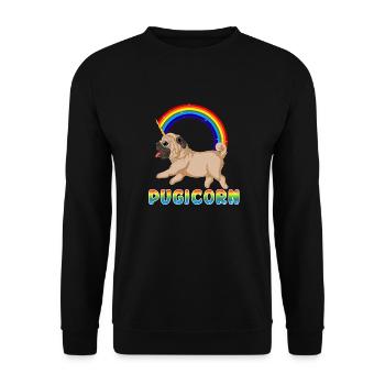 pugicorn pug unciorn - Unisex Sweatshirt - black - Front - Alina (178cm) & Michal (187cm)