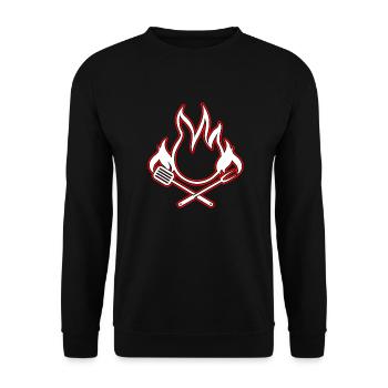 BBQ - Unisex Pullover - Schwarz - Vorne - Alina (178cm) & Michal (187cm)