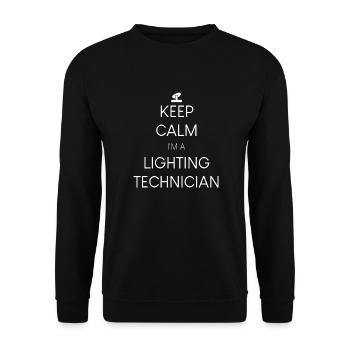 Stay calm, I'm a lighting designer - Unisex Sweatshirt - black - Front - Alina (178cm) & Michal (187cm)