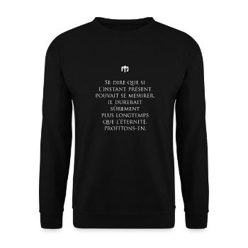eternite wite - Sweat-shirt Unisexe - noir - Devant - Alina (178cm) & Michal (187cm)