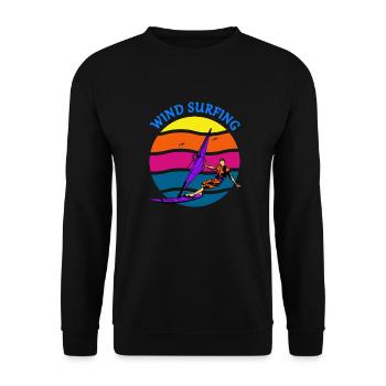 Windsurfing-Surfer-Sommer-Wassersport - Unisex Pullover - Schwarz - Vorne - Alina (178cm) & Michal (187cm)