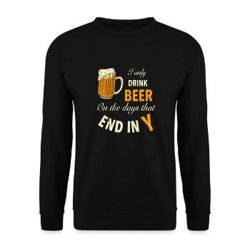 Je bois de la bière tous les jours - Sweat-shirt Unisexe - noir - Devant - Alina (178cm) & Michal (187cm)