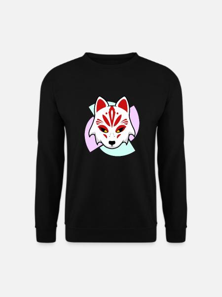 Masque Kitsune - Sweat-shirt Unisexe - noir