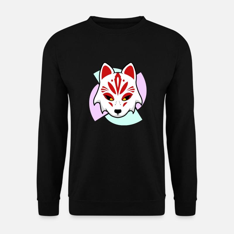 Masque Kitsune - Sweat-shirt Unisexe - noir