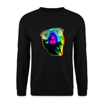Schildkröte Sonnenbrille Schildkröten Regenbogen - Unisex Pullover - Schwarz - Vorne - Alina (178cm) & Michal (187cm)