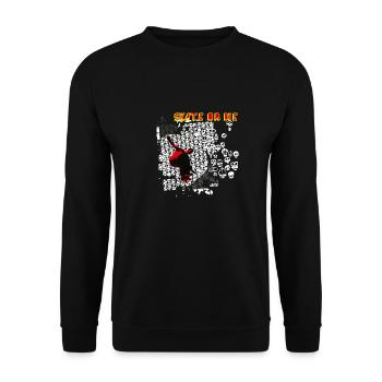 skate or die skater skull street jump halfpipe lol - Unisex Sweatshirt - black - Front - Alina (178cm) & Michal (187cm)
