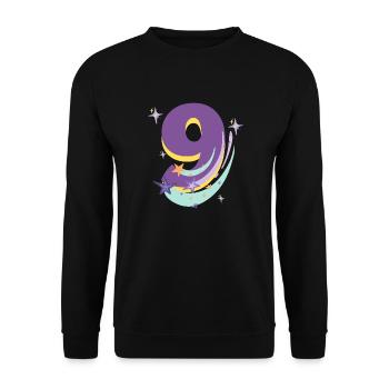 9e anniversaire (Cadeau de 9 ans) - Sweat-shirt Unisexe - noir - Devant - Alina (178cm) & Michal (187cm)