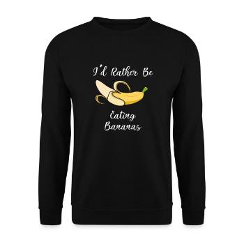 Rather Eating Bananas Ironic Saying Exotic Fruits - Unisex Sweatshirt - black - Front - Alina (178cm) & Michal (187cm)