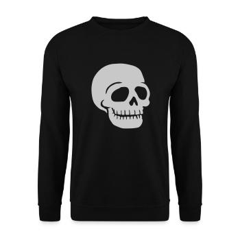 Comic skull friendly skull - Unisex Sweatshirt - black - Front - Alina (178cm) & Michal (187cm)