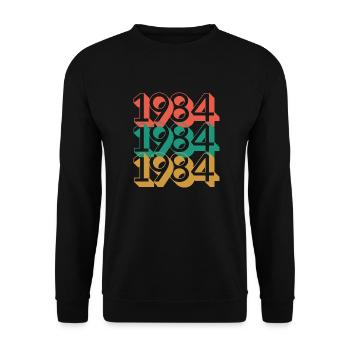 Vintage 1984 / Anniversaire année 1984 - Sweat-shirt Unisexe - noir - Devant - Alina (178cm) & Michal (187cm)