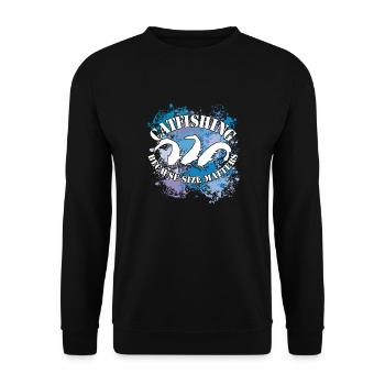 Poisson-chat Wels Waller sur des taches de couleur - Sweat-shirt Unisexe - noir - Devant - Alina (178cm) & Michal (187cm)