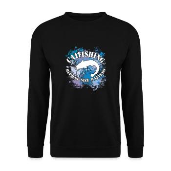 Poisson-chat Wels Waller sur des taches de couleur - Sweat-shirt Unisexe - noir - Devant - Alina (178cm) & Michal (187cm)
