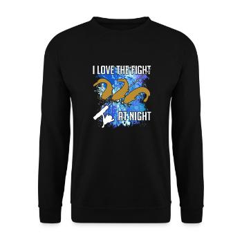 Poisson-chat Poisson-chat Pêche Silhouette de poisson-chat et taches de couleur - Sweat-shirt Unisexe - noir - Devant - Alina (178cm) & Michal (187cm)