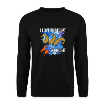 Waller catfish silhouette canne à pêche et éclaboussures de couleur - Sweat-shirt Unisexe - noir - Devant - Alina (178cm) & Michal (187cm)