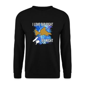 Waller catfish silhouette canne à pêche et éclaboussures de couleur - Sweat-shirt Unisexe - noir - Devant - Alina (178cm) & Michal (187cm)