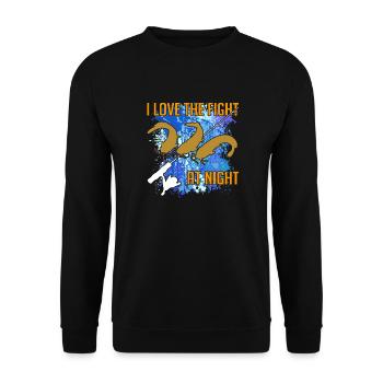 Poisson-chat Silhouette de poisson-chat Canne à pêche et éclaboussures de couleur - Sweat-shirt Unisexe - noir - Devant - Alina (178cm) & Michal (187cm)
