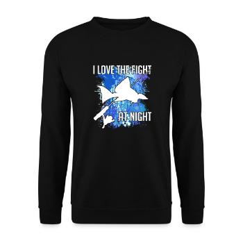 Waller catfish silhouette fishing rod and splashes of colour - Unisex Sweatshirt - black - Front - Alina (178cm) & Michal (187cm)