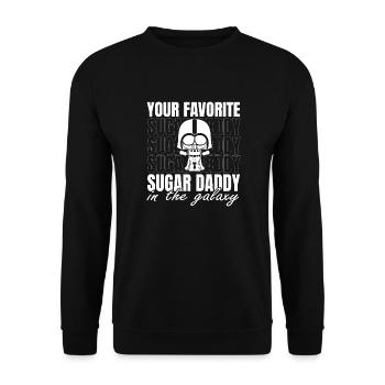 Your Favorite Sugar Daddy in the Galaxy Geschenk - Unisex Pullover - Schwarz - Vorne - Alina (178cm) & Michal (187cm)
