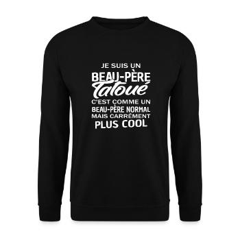 je suis un beau-père tatoué / beau papa - Sweat-shirt Unisexe - noir - Devant - Alina (178cm) & Michal (187cm)