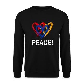 Armenien Herz Peace - Unisex Pullover - Schwarz - Vorne - Alina (178cm) & Michal (187cm)