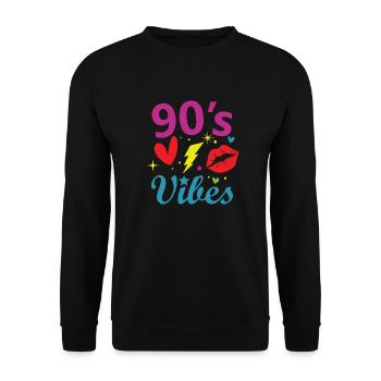 Proverbes des années 1990 Idée cadeau des années 90 - Sweat-shirt Unisexe - noir - Devant - Alina (178cm) & Michal (187cm)