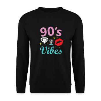 Proverbes des années 1990 Idée cadeau des années 90 - Sweat-shirt Unisexe - noir - Devant - Alina (178cm) & Michal (187cm)