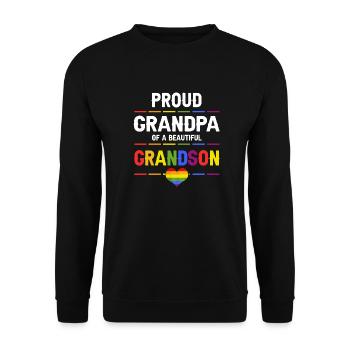 Proud GRANDPA Of A Beautiful Grandson Pride - Unisex Pullover - Schwarz - Vorne - Alina (178cm) & Michal (187cm)
