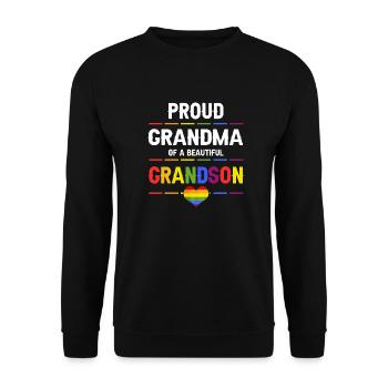 Proud GRANDMA Of A Beautiful Grandson Pride - Unisex Pullover - Schwarz - Vorne - Alina (178cm) & Michal (187cm)