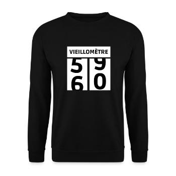 anniversaire 60 ans - Sweat-shirt Unisexe - noir - Devant - Alina (178cm) & Michal (187cm)