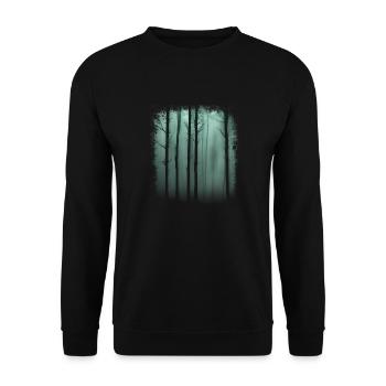 Mystischer Wald Black Metal Gothic - Unisex Pullover - Schwarz - Vorne - Alina (178cm) & Michal (187cm)