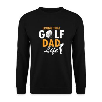 Vivre ce Golf DAD Life Retro Vintage Golfer - Sweat-shirt Unisexe - noir - Devant - Alina (178cm) & Michal (187cm)