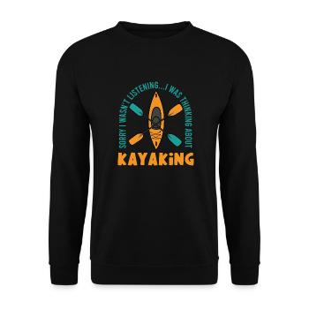 Thinking About Kayaking Whitewater Kayak Sports - Unisex Sweatshirt - black - Front - Alina (178cm) & Michal (187cm)