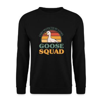 Goose Squad Cute Geese Bird Nature Wildlife - Unisex Sweatshirt - black - Front - Alina (178cm) & Michal (187cm)