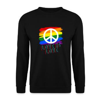 Love is love - Unisex Pullover - Schwarz - Vorne - Alina (178cm) & Michal (187cm)