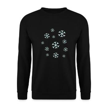 Snowflake Snow Snowflakes Christmas - Unisex Sweatshirt - black - Front - Alina (178cm) & Michal (187cm)