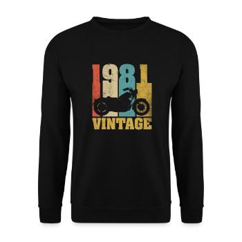1981 Né anniversaire motard motard cadeau de moto - Sweat-shirt Unisexe - noir - Devant - Alina (178cm) & Michal (187cm)
