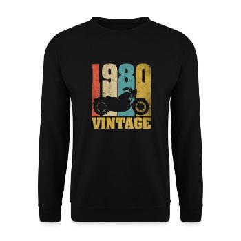 1980 Né anniversaire motard moto cadeau - Sweat-shirt Unisexe - noir - Devant - Alina (178cm) & Michal (187cm)