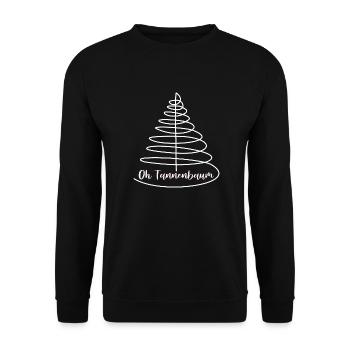 Oh Tannenbaum Lineart Design - Unisex Pullover - Schwarz - Vorne - Alina (178cm) & Michal (187cm)