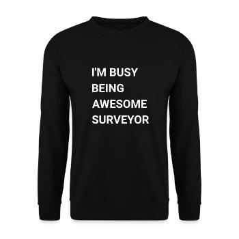 I m Busy Being Awesome Surveyor - Unisex Sweatshirt - black - Front - Alina (178cm) & Michal (187cm)