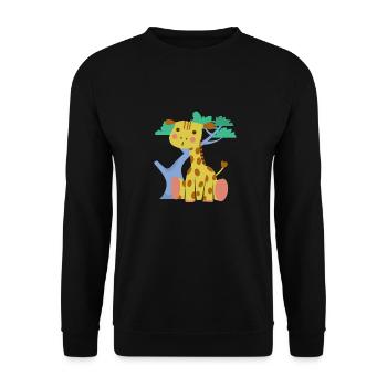 Giraffe - Unisex Pullover - Schwarz - Vorne - Alina (178cm) & Michal (187cm)