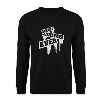 best cousin ever Zitat - Unisex Pullover - Schwarz - Vorne - Alina (178cm) & Michal (187cm)