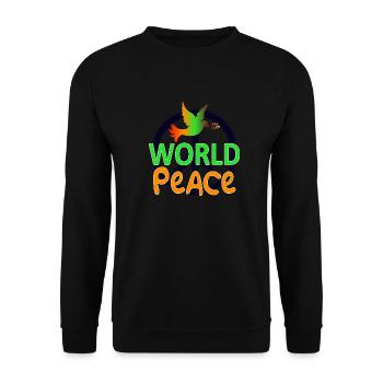 Peace Love Peace Symbol for Love Peace - Unisex Sweatshirt - black - Front - Alina (178cm) & Michal (187cm)