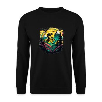 Mountain Bike BMX MTB Bike Street Trial Outdoor - Unisex Sweatshirt - black - Front - Alina (178cm) & Michal (187cm)