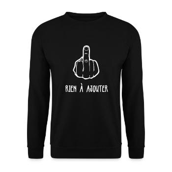 doigt d'honneur cadeau - Sweat-shirt Unisexe - noir - Devant - Alina (178cm) & Michal (187cm)