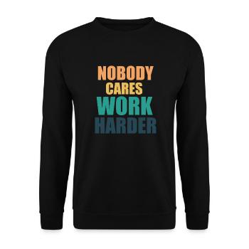 An exclusive design also ideal as a gift Nobo - Unisex Sweatshirt - black - Front - Alina (178cm) & Michal (187cm)
